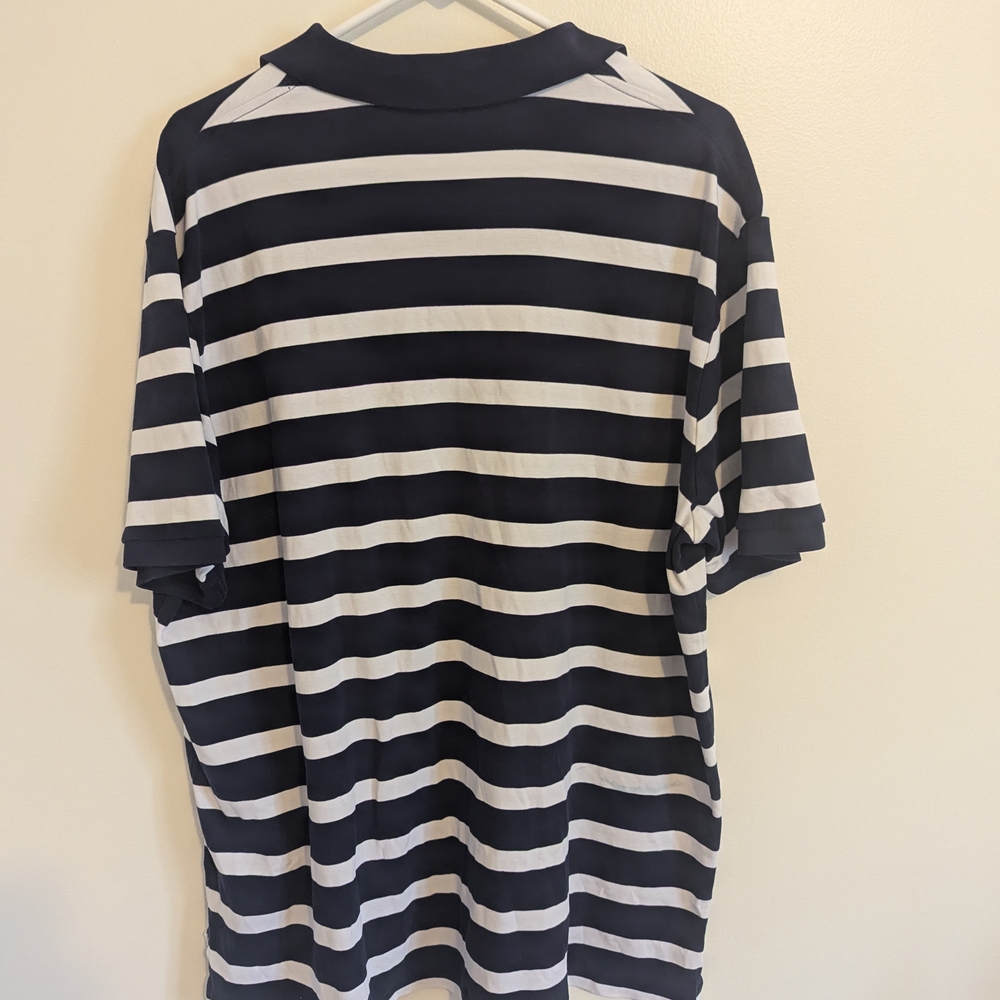 EUC Polo by Ralph Lauren men's Polo Shirt Navy Blue White Stripe Golf Size XL - Picture 4 of 4